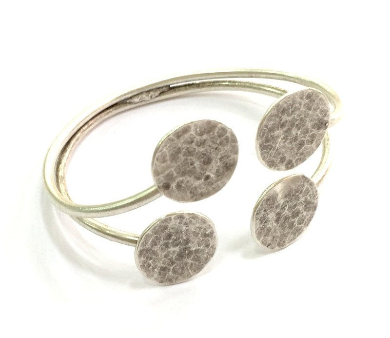 Adjustable Bracelet Blank Findings (16mm  Blank) , Antique Silver Plated Brass G5780