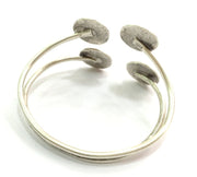 Adjustable Bracelet Blank Findings (16mm  Blank) , Antique Silver Plated Brass G5780
