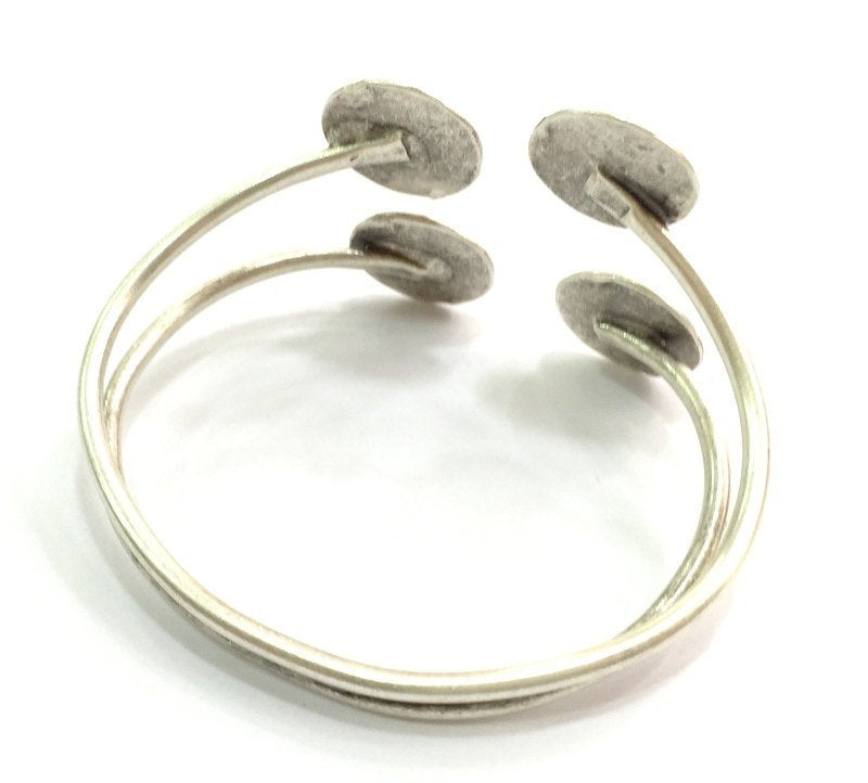 Adjustable Bracelet Blank Findings (16mm  Blank) , Antique Silver Plated Brass G5780