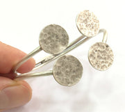 Adjustable Bracelet Blank Findings (16mm  Blank) , Antique Silver Plated Brass G5780