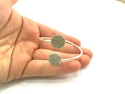 Adjustable Bracelet Blank Findings (16mm  Blank) , Antique Silver Plated Brass G5782