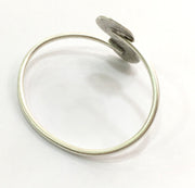 Adjustable Bracelet Blank Findings (16mm  Blank) , Antique Silver Plated Brass G5782
