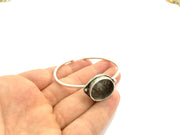 Adjustable Bracelet Blank Findings (20mm  Blank) , Antique Silver Plated Brass G9199