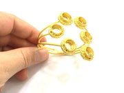 Adjustable Bracelet Blank Findings (16mm  Blank) , Gold  Plated Brass G5790