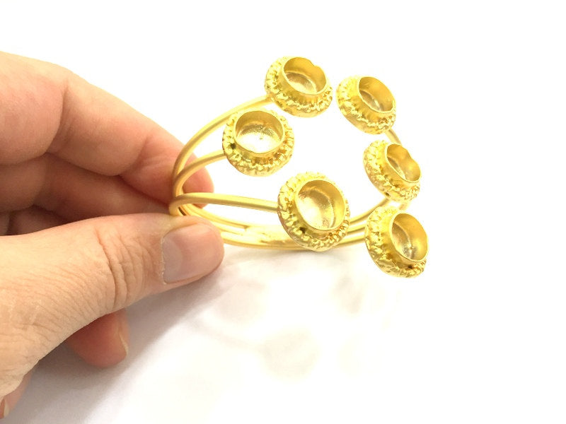 Adjustable Bracelet Blank Findings (16mm  Blank) , Gold  Plated Brass G5790