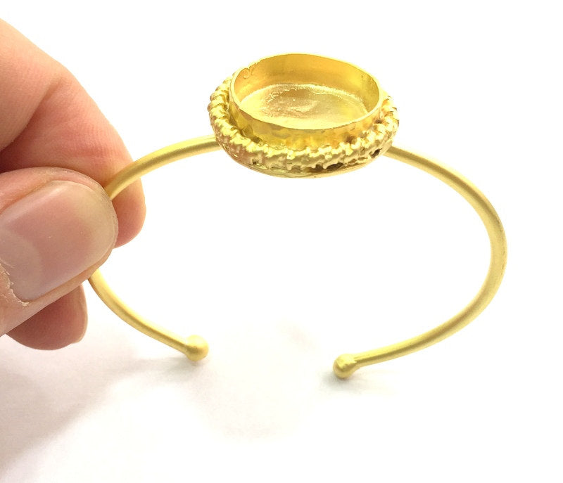 Bracelet Blank Components Findings Adjustable (20mm  Blank) , Gold  Plated Brass G5792