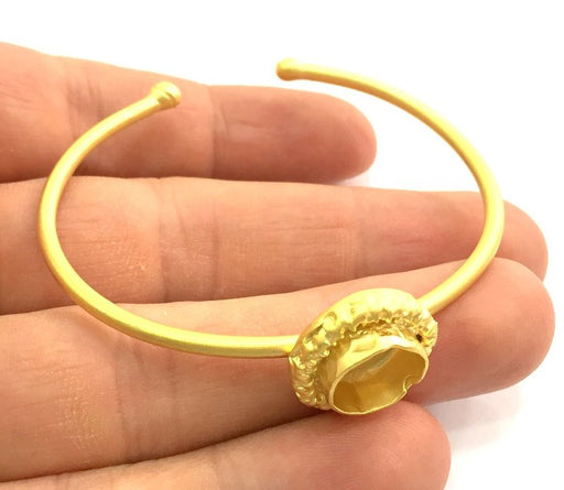 Adjustable Bracelet Blank Findings (10mm  Blank) , Gold  Plated Brass G5793