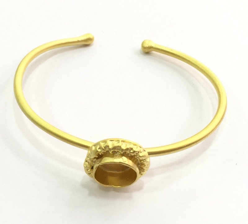 Adjustable Bracelet Blank Findings (10mm  Blank) , Gold  Plated Brass G5793