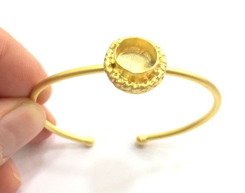 Adjustable Bracelet Blank Findings (10mm  Blank) , Gold  Plated Brass G5793