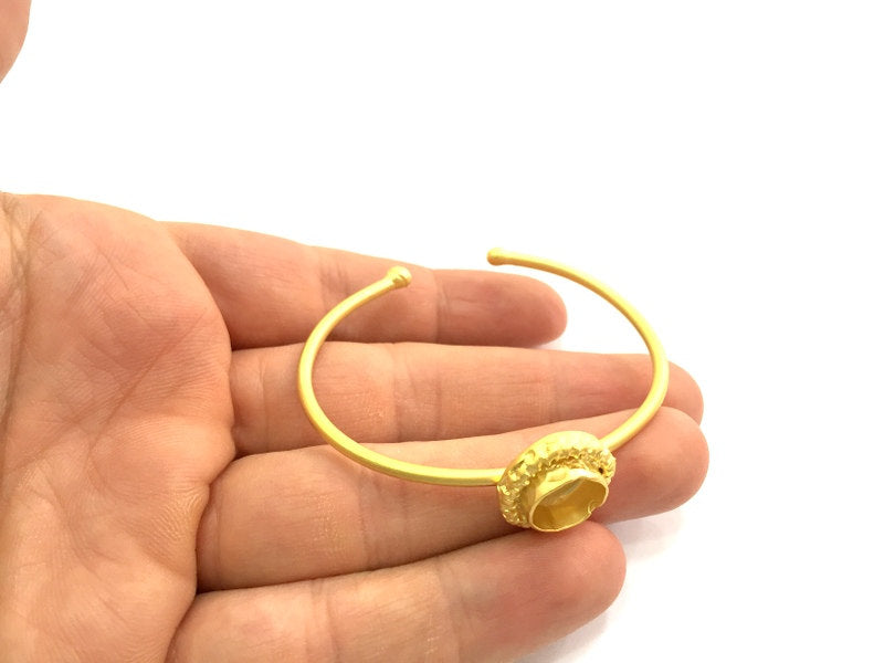 Adjustable Bracelet Blank Findings (10mm  Blank) , Gold  Plated Brass G5793