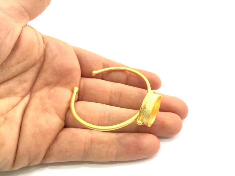 Adjustable Bracelet Blank Findings (20mm  Blank) , Gold  Plated Brass G5795