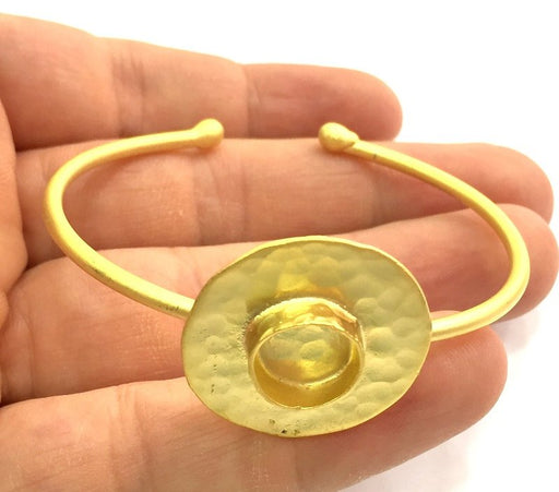 Adjustable Bracelet Blank Findings (10mm  Blank) , Gold  Plated Brass G5796