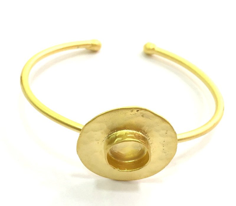 Adjustable Bracelet Blank Findings (10mm  Blank) , Gold  Plated Brass G5796