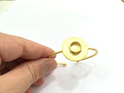Adjustable Bracelet Blank Findings (10mm  Blank) , Gold  Plated Brass G5796