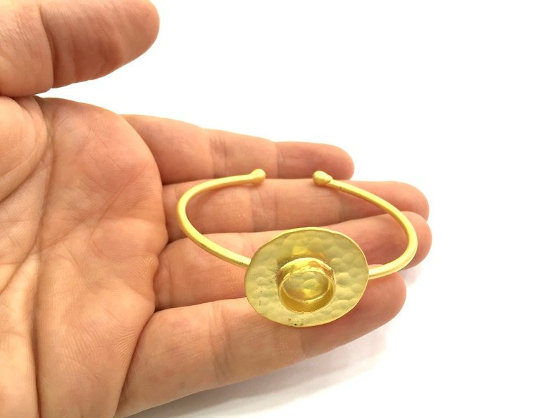 Adjustable Bracelet Blank Findings (10mm  Blank) , Gold  Plated Brass G5796