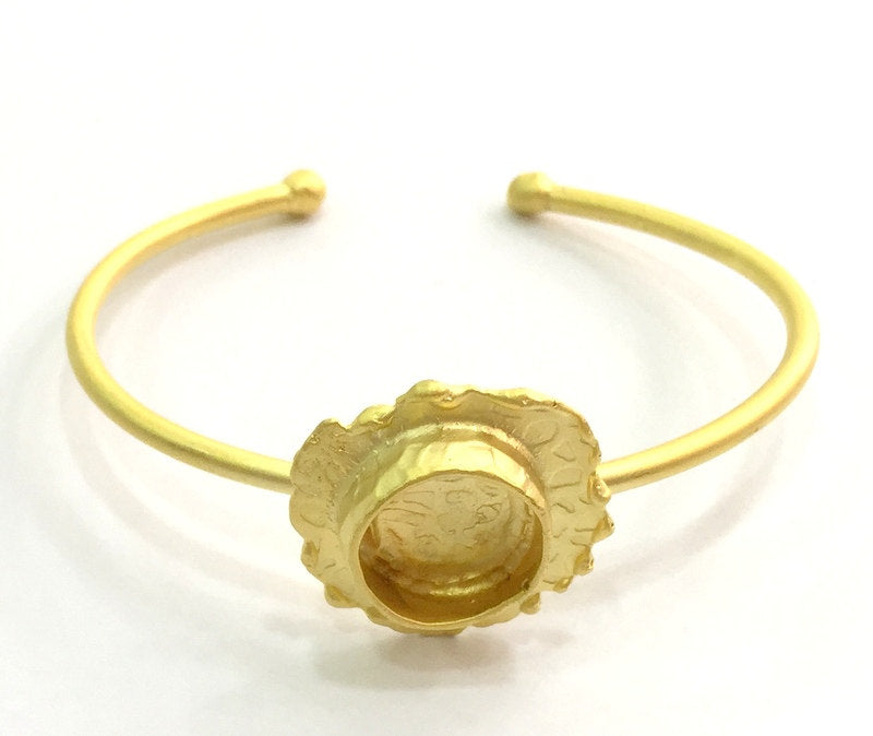 Bracelet Components Blank Findings Adjustable (14mm  Blank) , Gold  Plated Brass G5797