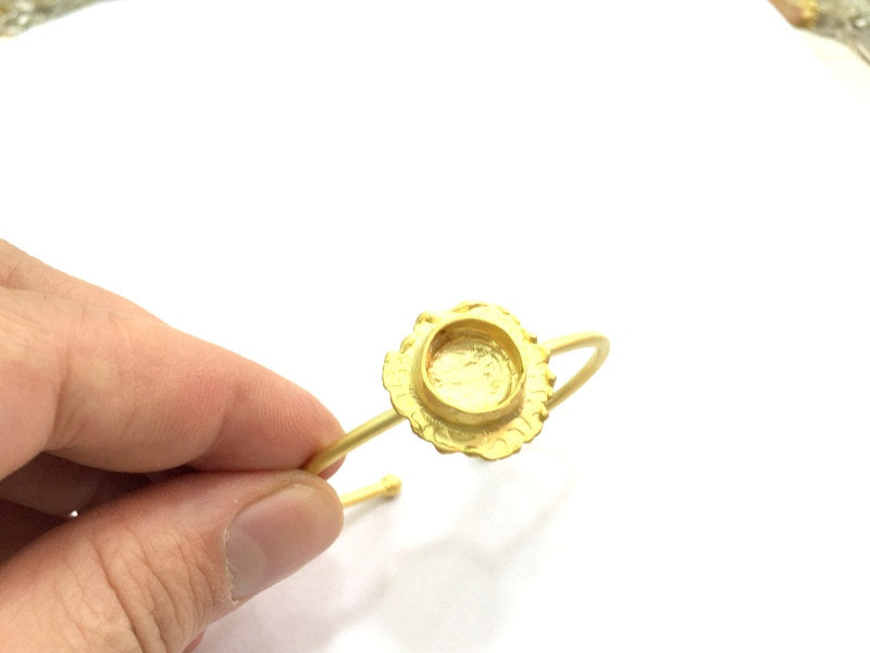 Bracelet Components Blank Findings Adjustable (14mm  Blank) , Gold  Plated Brass G5797