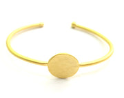 Adjustable Bracelet Blank Findings (16mm  Blank) , Gold  Plated Brass G5798