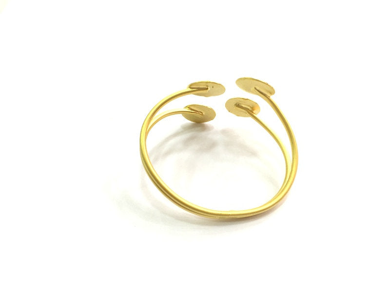 Adjustable Bracelet Blank Findings (16mm  Blank) , Gold  Plated Brass G5799