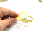 Adjustable Bracelet Blank Findings (16mm  Blank) , Gold  Plated Brass G5799