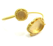 Adjustable Bracelet Blank Findings (12mm and 25x18mm drop Blank) , Gold  Plated Brass G5800