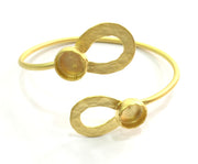 Gold Bracelet Blank Adjustable (10mm  Blank) Gold Plated Brass G5801