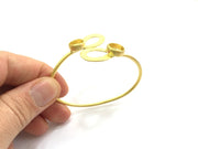 Gold Bracelet Blank Adjustable (10mm  Blank) Gold Plated Brass G5801