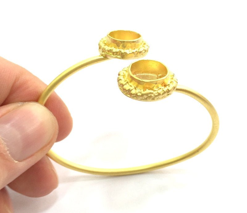 Adjustable Bracelet Blank Findings (10mm  Blank) , Gold  Plated Brass G5802