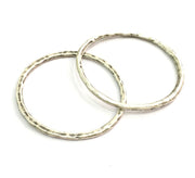 2 Silver Circle Pendant Antique Silver Plated Round  Connector ,Findings  (50 mm) G9775