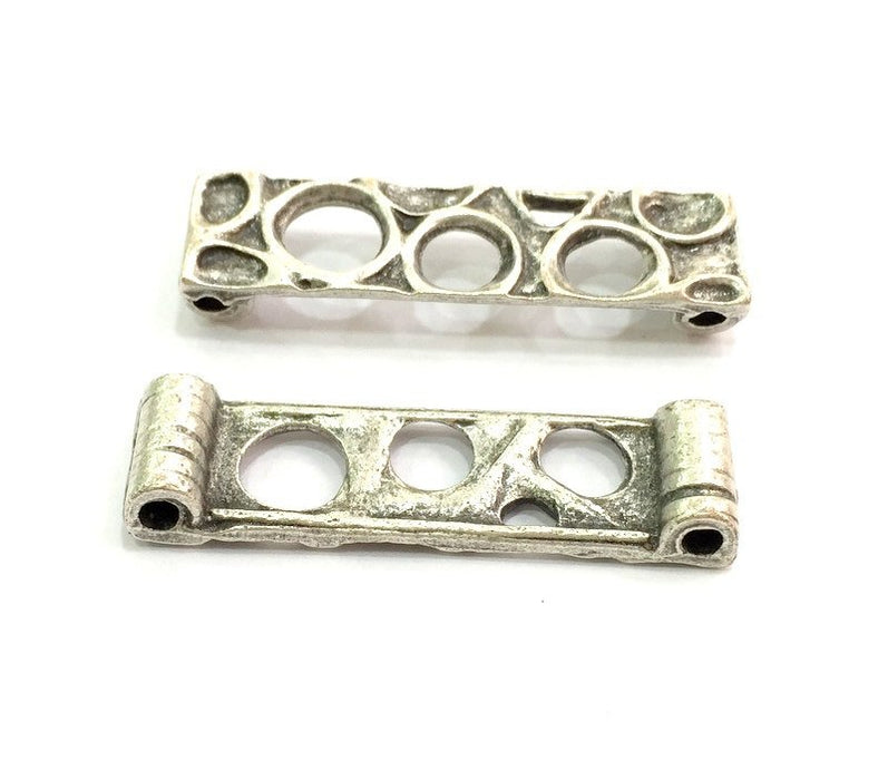 2 Antique Silver Plated Connector ,Findings (40x11 mm) G5809