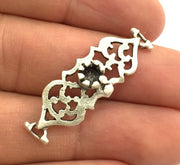 Antique Silver Plated Brass Blanks  Mountings , (4 mm blank) G5813