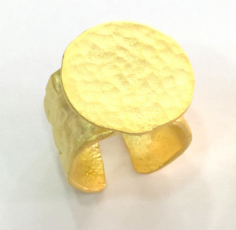 Adjustable Ring Blank, (20mm blank ) Gold Plated Brass G3856