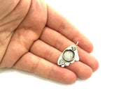 Antique Silver Plated Brass Pendant Settings Blanks  Mountings , (12mm  blank) G5966