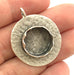 Antique Silver Plated Brass Pendant Settings Blanks  Mountings , (16mm  blank) G5965