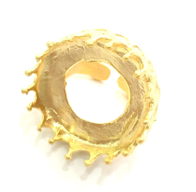 Adjustable Ring Blank, (25mm blank ) Gold Plated Brass G5656