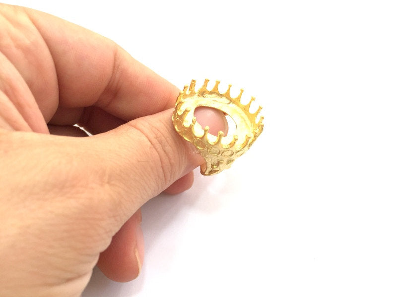Adjustable Ring Blank, (25mm blank ) Gold Plated Brass G5656
