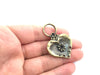 2 Heart Charms Antique Bronze Pendant 52x35 mm  G5973