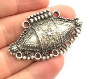 Antique Silver Plated Pendants (50x32mm) Antique Silver Plated Metal  G9566