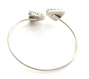 Adjustable Bracelet Blank Findings (15mm Triangle  Blank) , Antique Silver Plated Brass G5980