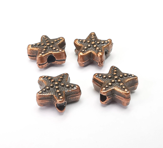 Starfish Beads Antique Copper Plated Metal Beads (10mm) G28934