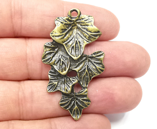 Leaf Leaves Charms Antique Bronze Plated Charms (50x28mm) G28295