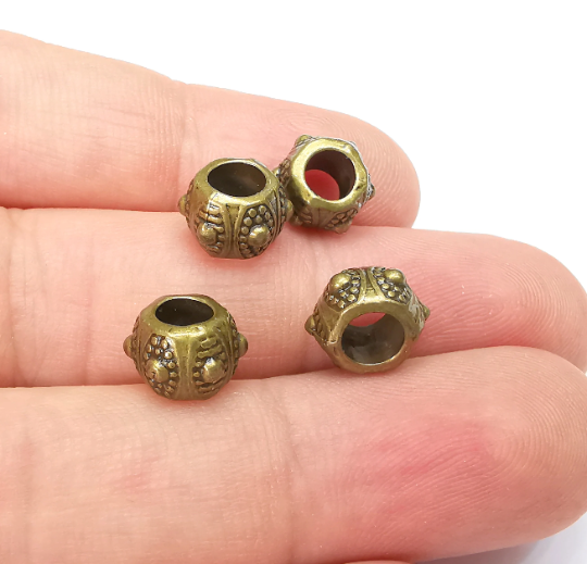 10 Tube Rondelle Beads Antique Bronze Plated Beads (10x6mm) G28305
