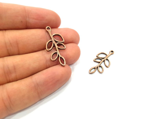 10 Tree branch Charm Antique Copper Charm Antique Copper Plated Metal (32x14mm) G15720