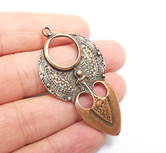 Unique Copper Pendant Antique Copper Plated (58x31mm) G29575