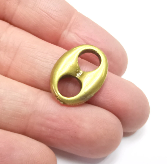 Two Holes Oval Connector Charms Antique Bronze Plated Findings (22x16mm) G29390