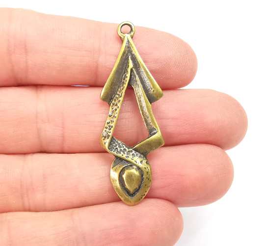 Antique Bronze Unique Charms, Antique Bronze Plated Dangle Charms (48x16mm) G28210