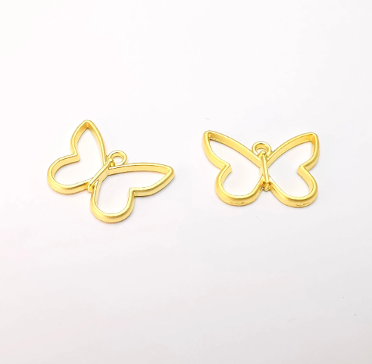 Butterfly Charms, Gold Plated DIY Charms (21x15mm) G28320