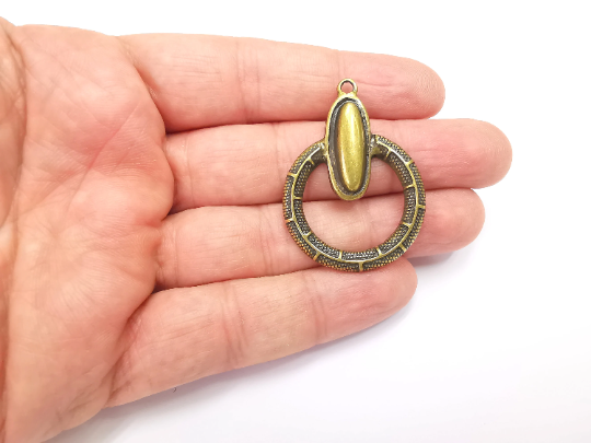 Antique Bronze Unique Charms, Antique Bronze Plated DIY Charms (44x32mm) G28208