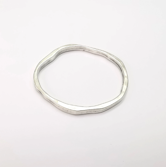 Silver Circle Connector Antique Silver Plated Organic Shape Circle (48mm) G29319