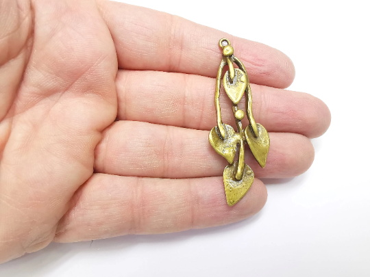 Leaf Branch Charms Antique Bronze Plated Charms (60x22mm) G29397